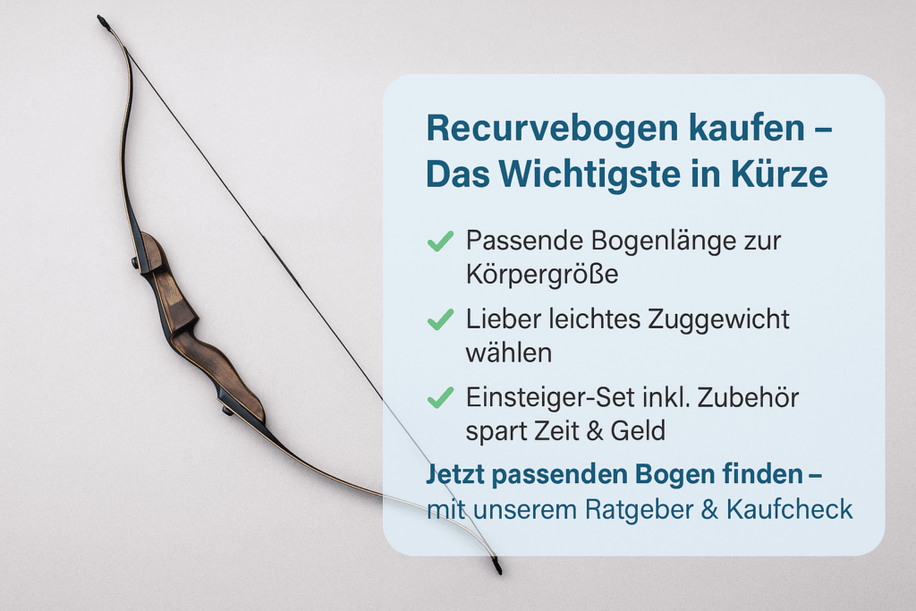 Darstellung eines Recurvebogens und eine liste der wichtigsten Punkte beim Recurvebogen kaufen