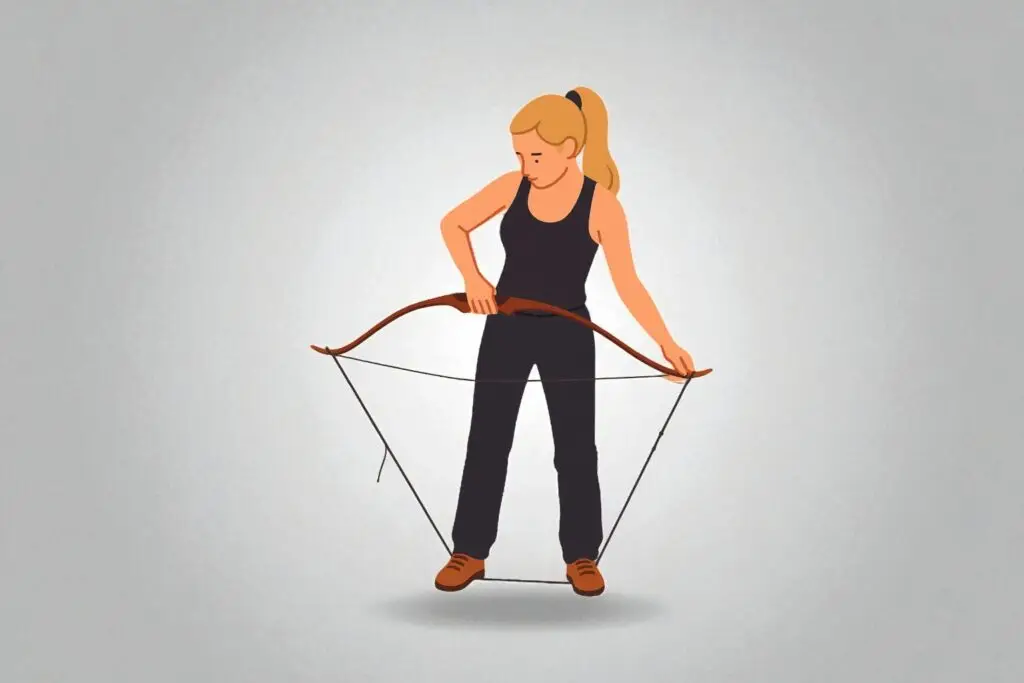 Bogensehne mit spannschnur spannen