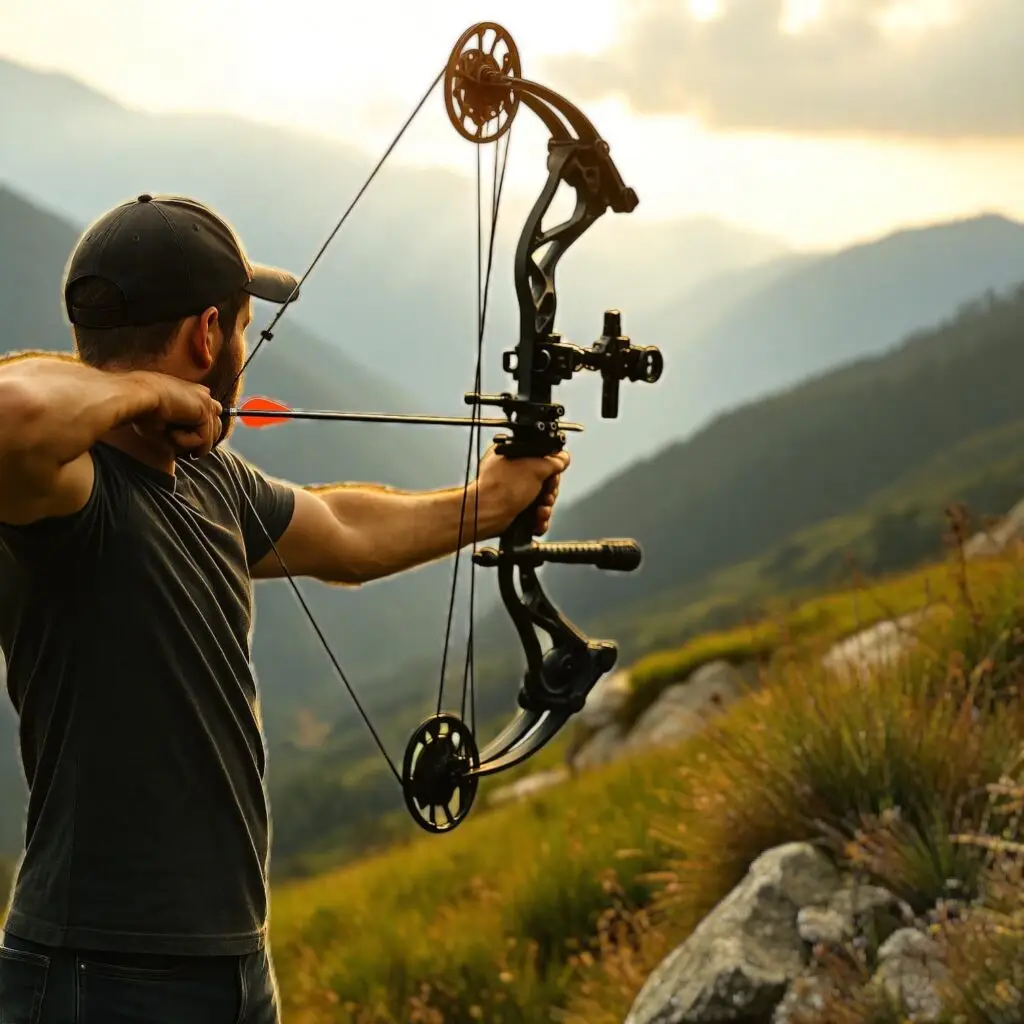Bogenschießen Event Compoundbogen schießen in der Natur.