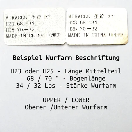 Wurfarm Bogen Beschriftung