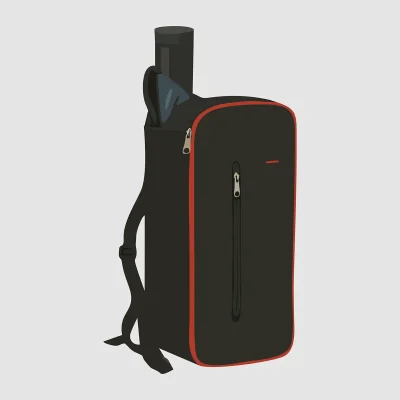 Bogenrucksack bogentasche vor hellem hintergrund
