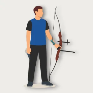 Recurvebogenschütze in Nullstellung